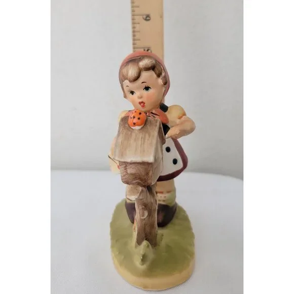 Vintage Figurines "Postman & Little Miss Mail" Hand-Painted Porcelain 5" JAPAN - Picture 13 of 13